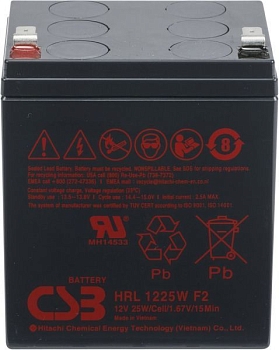 Аккумуляторная батарея CSB HRL 1225W, F2, 12В, 5Ач